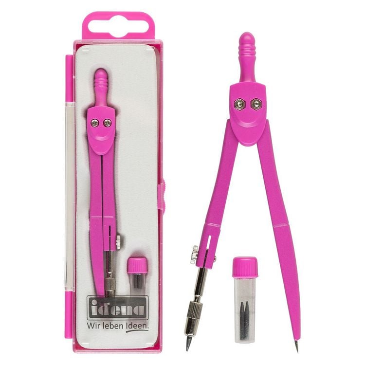 Produktbild: Idena Schulzirkel mit Ersatzminen pink