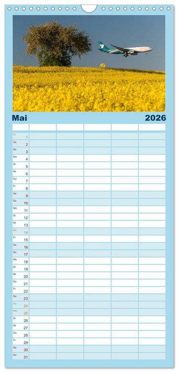 Produktbild: Familienplaner 2026 - Faszination Fliegerei mit 5 Spalten (Wandkalender, 21 x 45 cm) CALVENDO
