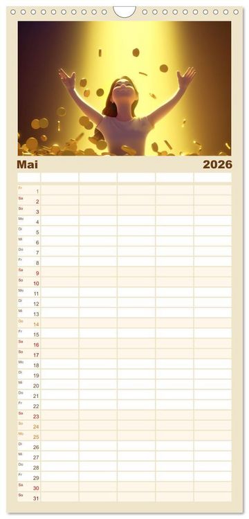 Produktbild: Familienplaner 2026 - Gl&uuml;cklich wie im M&auml;rchen mit 5 Spalten (Wandkalender, 21 x 45 cm) CALVENDO