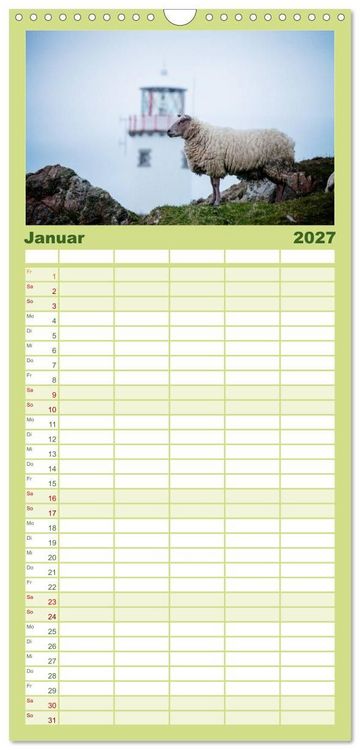 Produktbild: Familienplaner 2027 - Unter Schafen - Wegbegleiter auf Reisen mit 5 Spalten (Wandkalender, 21 x 45 cm) CALVENDO
