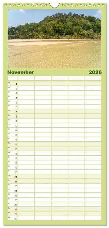 Produktbild: Familienplaner 2026 - Thailand - Koh Kood mit 5 Spalten (Wandkalender, 21 x 45 cm) CALVENDO
