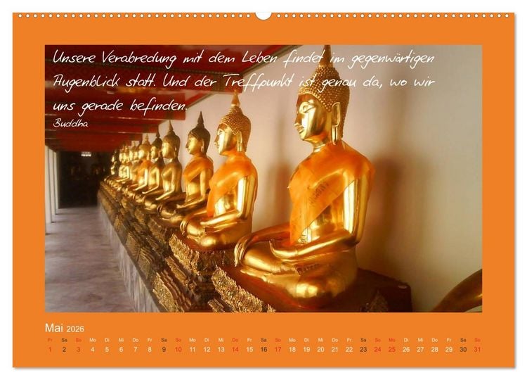 Produktbild: Buddha & Zitate (Wandkalender 2026 DIN A2 quer), CALVENDO Monatskalender