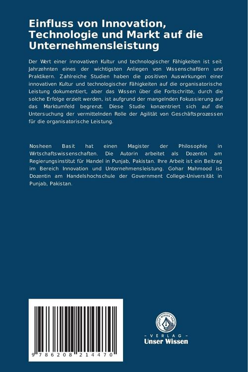 Produktbild: Einfluss von Innovation, Technologie und Markt auf die Unternehmensleistung