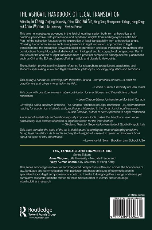 Produktbild: The Ashgate Handbook of Legal Translation