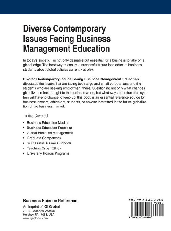 Produktbild: Diverse Contemporary Issues Facing Business Management Education