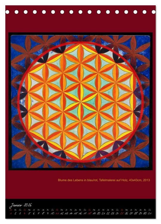 Produktbild: Die heilige Blume des Lebens - Mandalas von Istvan Seidel (Tischkalender 2026 DIN A5 hoch), CALVENDO Monatskalender