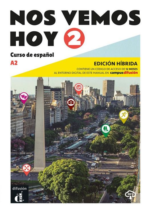 Produktbild: Nos vemos hoy 2 - Edicion hibrida para estudiantes + audio MP3. A2