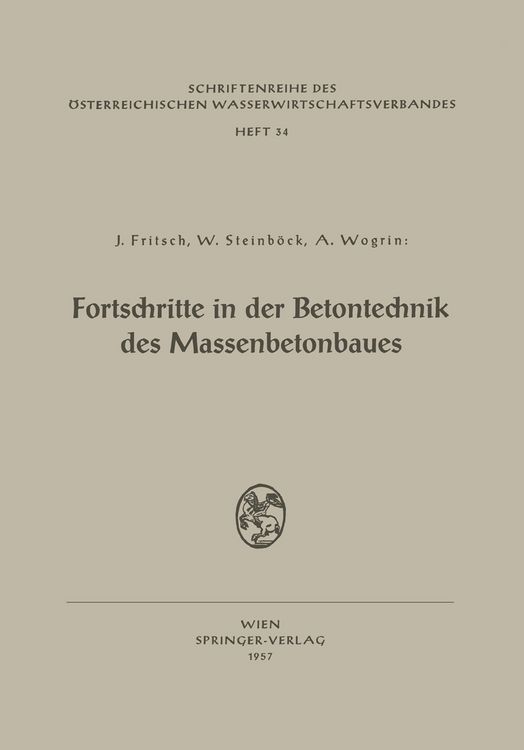 Produktbild: Fortschritte in der Betontechnik des Massenbetonbaues