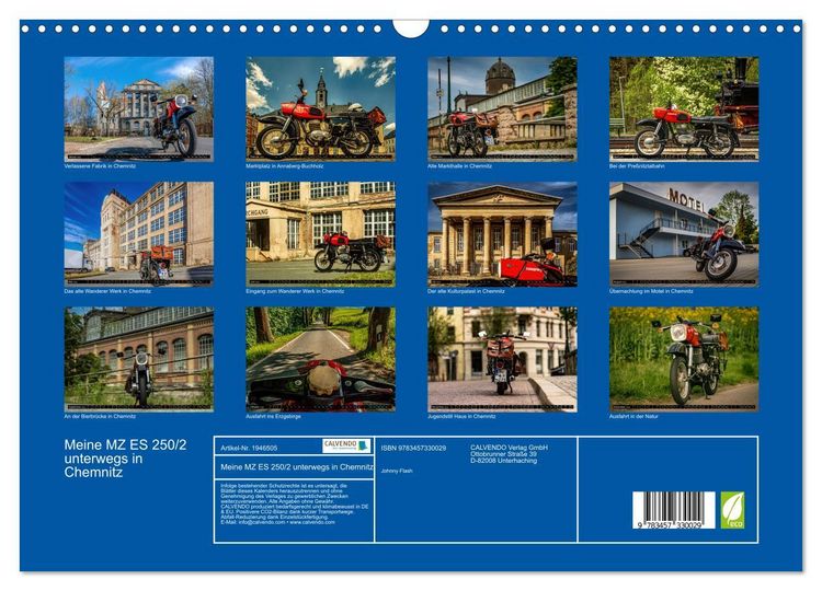 Produktbild: Meine MZ ES 250/2 unterwegs in Chemnitz (Wandkalender 2026 DIN A3 quer), CALVENDO Monatskalender