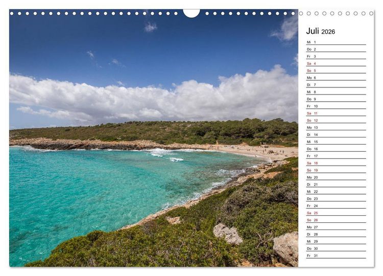 Produktbild: Mallorca - Str&auml;nde im S&uuml;dosten (Wandkalender 2026 DIN A3 quer), CALVENDO Monatskalender