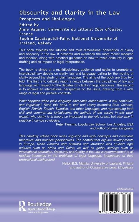 Produktbild: Obscurity and Clarity in the Law