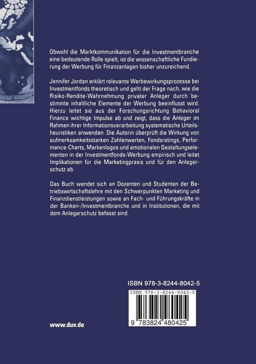 Produktbild: Behavioral Finance und Werbung f&uuml;r Investmentfonds
