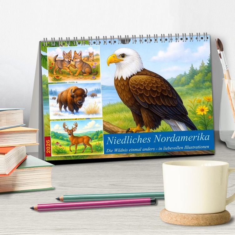 Produktbild: Niedliches Nordamerika (Tischkalender 2026 DIN A5 quer), CALVENDO Monatskalender
