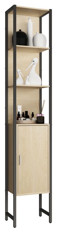 Produktbild: Holz Metall Badm&ouml;bel Badschrank Hochschrank Edino