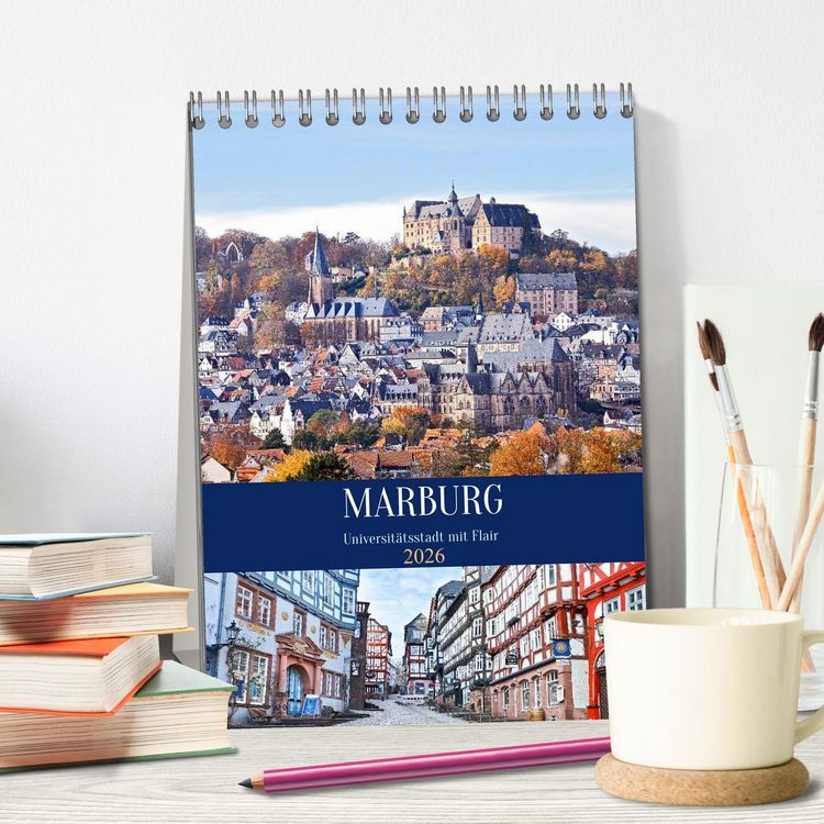 Produktbild: Marburg - Universit&auml;tsstadt mit Flair (Tischkalender 2026 DIN A5 hoch), CALVENDO Monatskalender