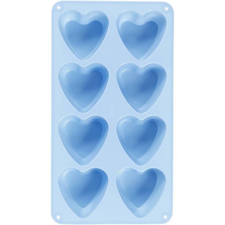Produktbild: Creativ Company Silikonform, Herzen, H 3,5 cm, L 35 cm, B 21 cm, Lochgr&ouml;&szlig;e 70x60 mm, 100 ml, 1 Stk