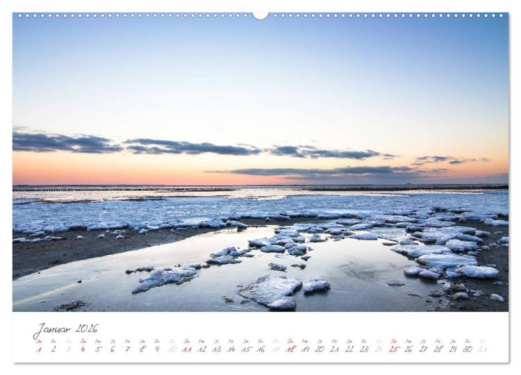 Produktbild: Amrum - Eine farbenfrohe Insellandschaft (hochwertiger Premium Wandkalender 2026 DIN A2 quer), Kunstdruck in Hochglanz