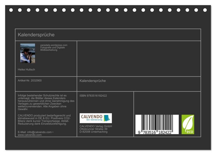 Produktbild: Kalenderspr&uuml;che (Tischkalender 2026 DIN A5 quer), CALVENDO Monatskalender