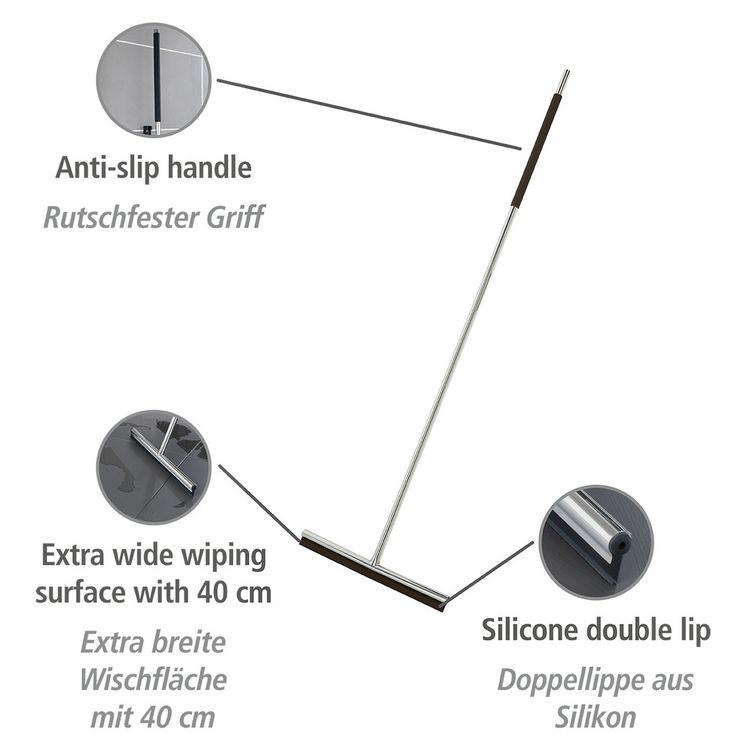 Produktbild: Edelstahl Boden-und Fensterwischer Mod. Rosole, gro&szlig;e Wischbreite