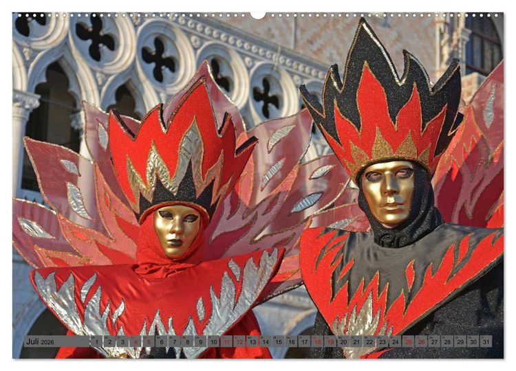 Produktbild: BUNT . PR&Auml;CHTIG . FARBENFROH . Das ist der Karneval in Venedig (Wandkalender 2026 DIN A2 quer), CALVENDO Monatskalender