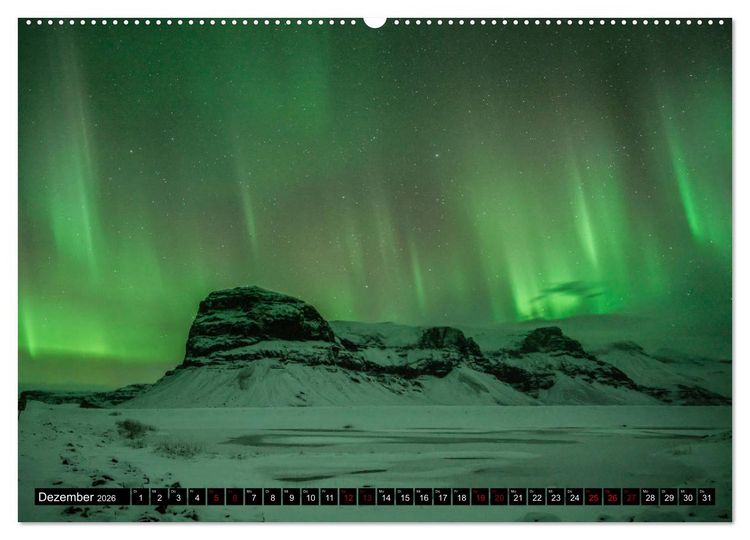 Produktbild: Aurora borealis - Magische Polarlichtn&auml;chte in Island und Norwegen (Wandkalender 2026 DIN A2 quer), CALVENDO Monatskalender