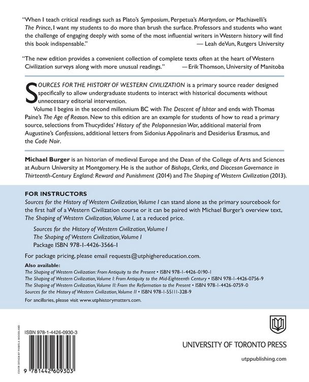 Produktbild: Sources for the History of Western Civilization, Volume I