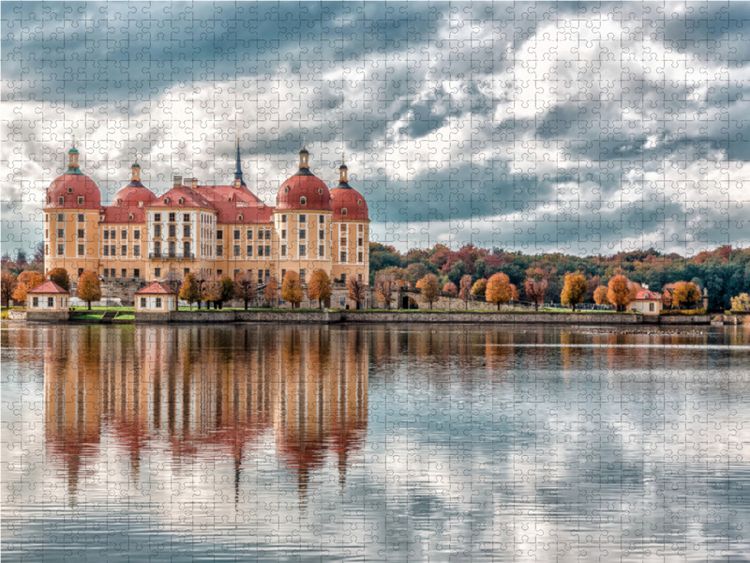 Produktbild: CALVENDO Puzzle Schloss Moritzburg | 1000 Teile Lege-Gr&ouml;&szlig;e 64x48cm Foto-Puzzle f&uuml;r gl&uuml;ckliche Stunden