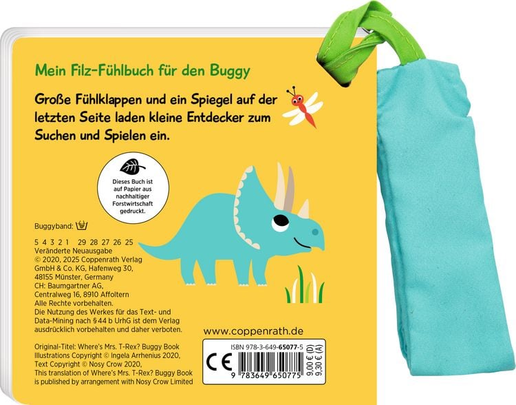 Produktbild: Mein Filz-F&uuml;hlbuch f&uuml;r den Buggy: Kuckuck, kleiner Dino!