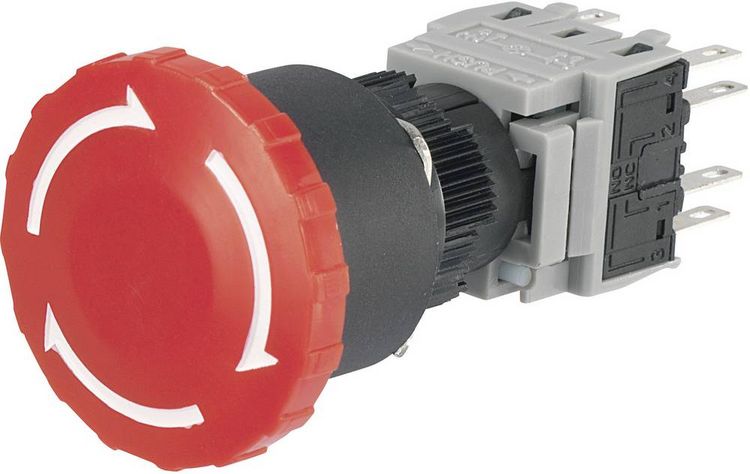 Produktbild: TRU Components LAS1-BY-22TSA Not-Aus-Schalter 250 V/AC 3A 2 &Ouml;ffner, 2 Schlie&szlig;er IP40 1St.
