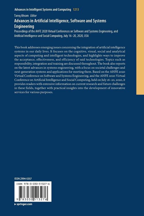 Produktbild: Advances in Artificial Intelligence, Software and Systems Engineering