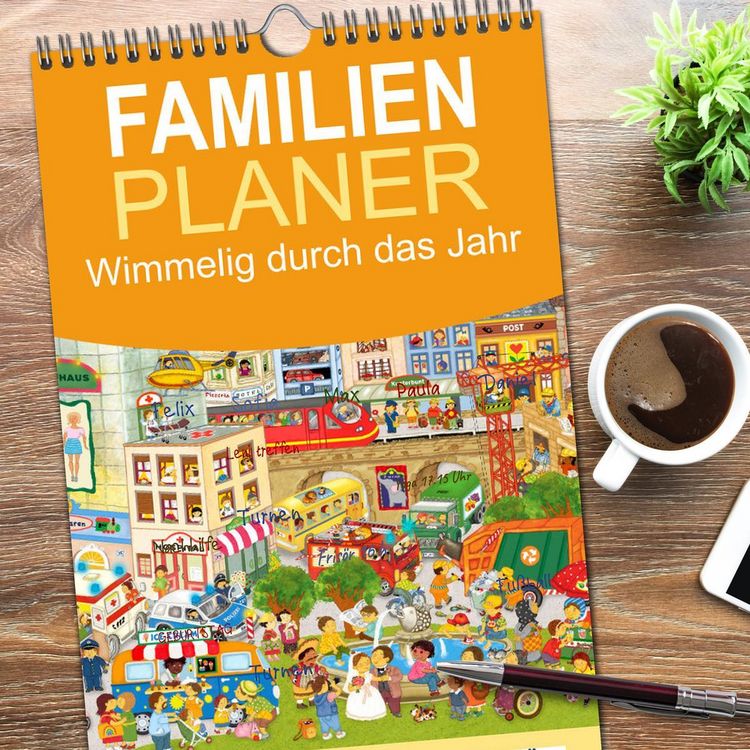 Produktbild: Familienplaner 2026 - Wimmelig durch das Jahr mit 5 Spalten (Wandkalender, 21 x 45 cm) CALVENDO