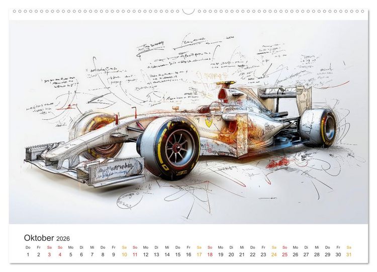 Produktbild: Rennwagen - Design Studien (Wandkalender 2026 DIN A2 quer), CALVENDO Monatskalender