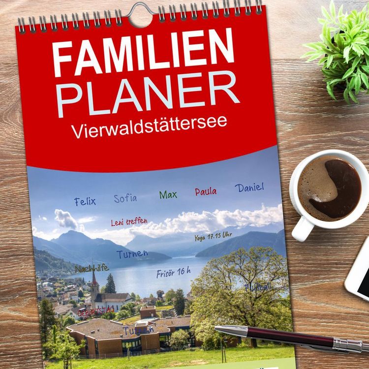 Produktbild: Familienplaner 2026 - Vierwaldst&auml;ttersee mit 5 Spalten (Wandkalender, 21 x 45 cm) CALVENDO