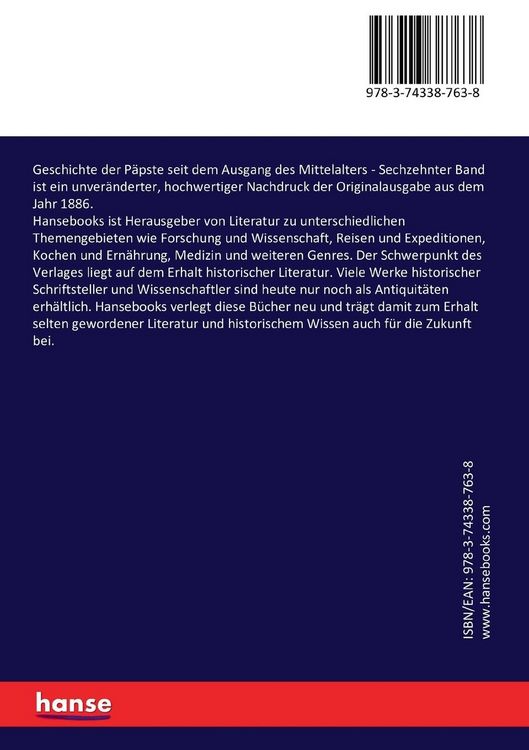 Produktbild: Geschichte der P&auml;pste seit dem Ausgang des Mittelalters
