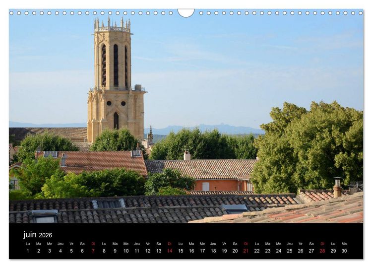 Produktbild: Aix-en-Provence: Capitale du Roi Ren&eacute; (Calendrier mural 2026 DIN A3 vertical), CALVENDO calendrier mensuel