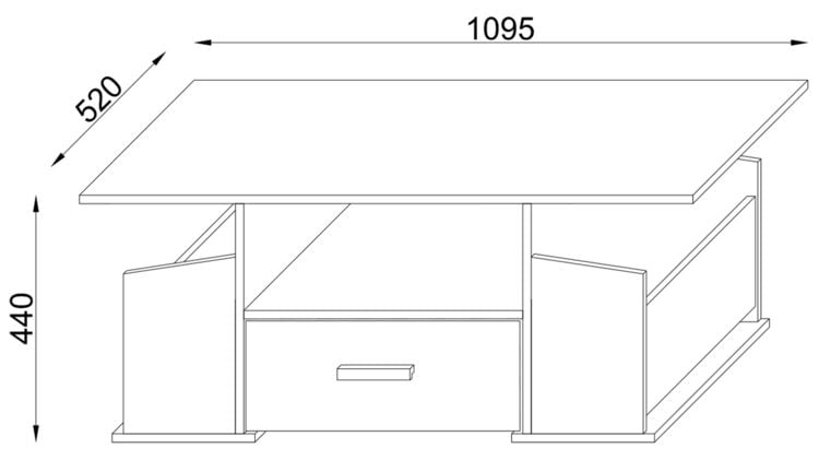 Produktbild: Holz Sofatisch Couchtisch Schublade Junata