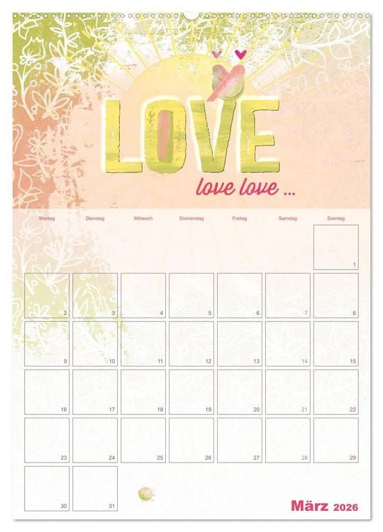 Produktbild: Liebe macht gl&uuml;cklich (hochwertiger Premium Wandkalender 2026 DIN A2 hoch), Kunstdruck in Hochglanz
