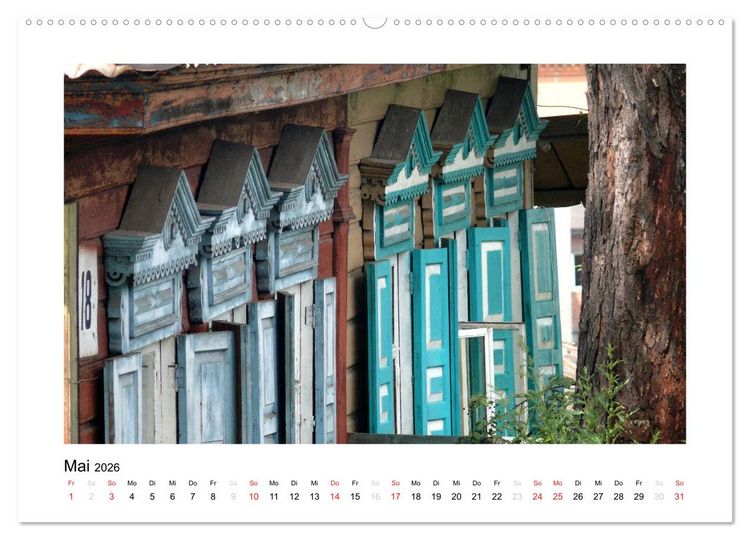 Produktbild: Holzh&auml;user in Irkutsk (hochwertiger Premium Wandkalender 2026 DIN A2 quer), Kunstdruck in Hochglanz
