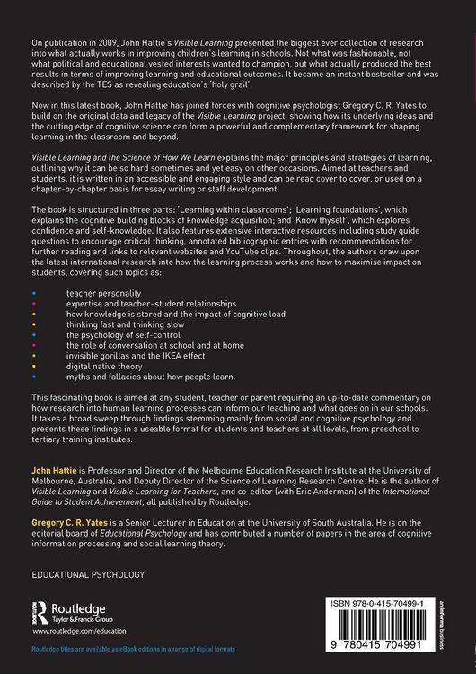 Produktbild: Visible Learning and the Science of How We Learn