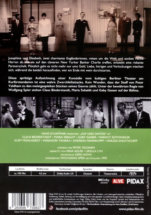 Produktbild: Auf und davon / Spritzige Kom&ouml;die mit Starbesetzung (Pidax Theater-Klassiker)