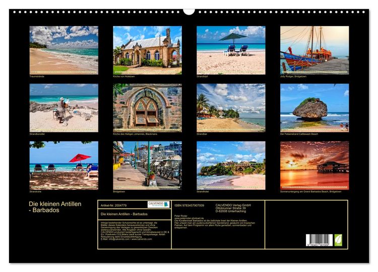 Produktbild: Die kleinen Antillen - Barbados (Wandkalender 2026 DIN A2 quer), CALVENDO Monatskalender