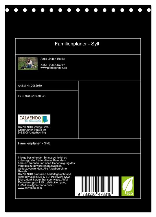 Produktbild: Familienplaner - Sylt (Tischkalender 2026 DIN A5 hoch), CALVENDO Monatskalender