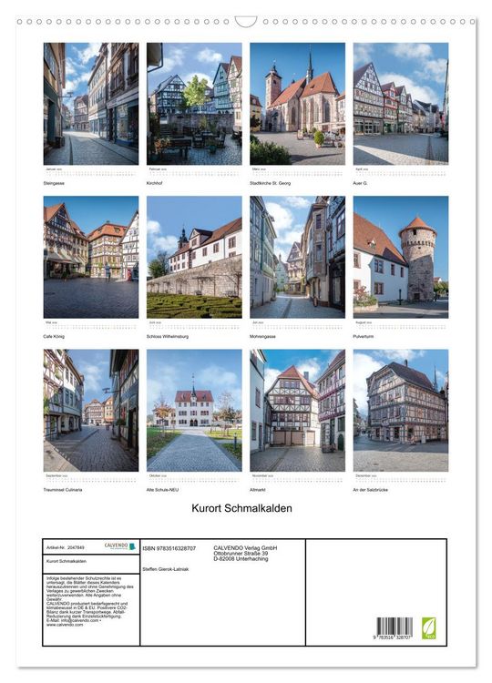 Produktbild: Kurort Schmalkalden (Wandkalender 2026 DIN A2 hoch), CALVENDO Monatskalender