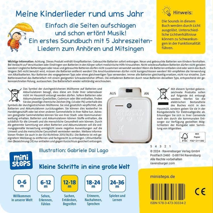 Produktbild: Ministeps: Hör rein, sing mit! Meine ersten Jahreszeiten-Lieder