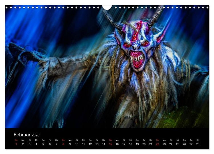 Produktbild: Perchten und Krampusse im Voralpenland (Wandkalender 2026 DIN A3 quer), CALVENDO Monatskalender