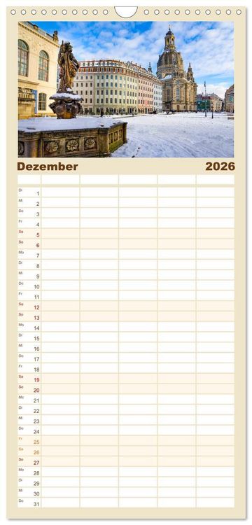Produktbild: Familienplaner 2026 - Sachsen Impressionen mit 5 Spalten (Wandkalender, 21 x 45 cm) CALVENDO