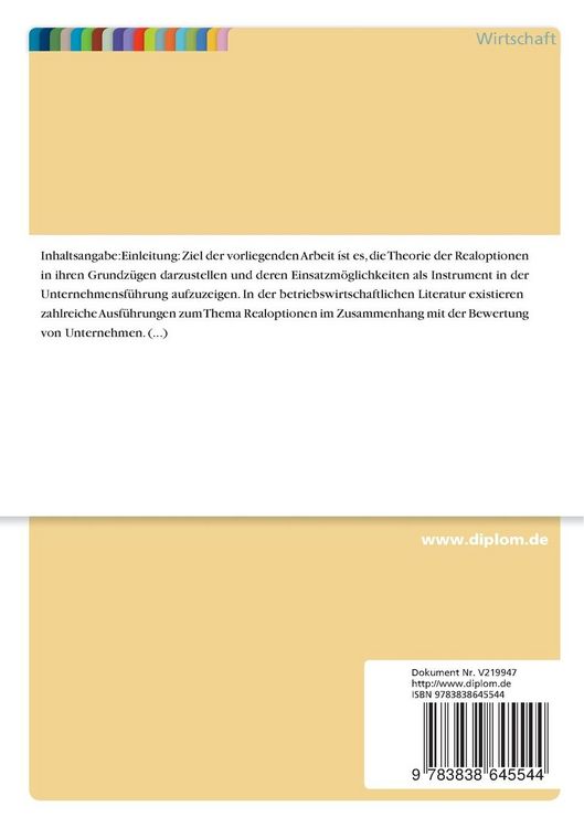 Produktbild: Der Realoptionenansatz in der Unternehmensf&uuml;hrung