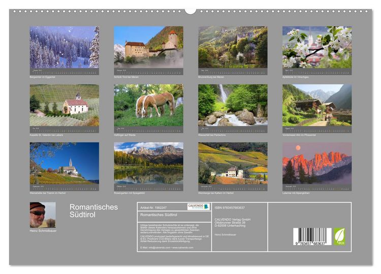 Produktbild: Romantisches S&uuml;dtirol (hochwertiger Premium Wandkalender 2026 DIN A2 quer), Kunstdruck in Hochglanz