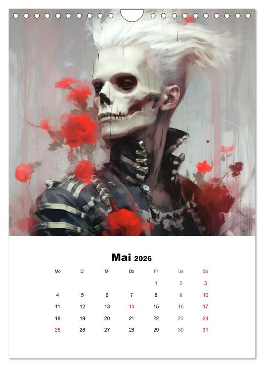 Produktbild: Gothic-Flower-Punk. D&uuml;ster-romantische Kunst (Wandkalender 2026 DIN A4 hoch), CALVENDO Monatskalender