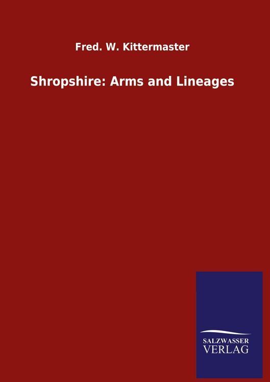 Produktbild: Shropshire: Arms and Lineages